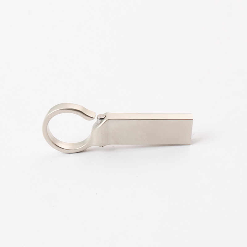 Custom Logo Silver Matt Metal USB Flash Drive 2.0 64GB 128GB 20MB/S с ключевым кольцом
