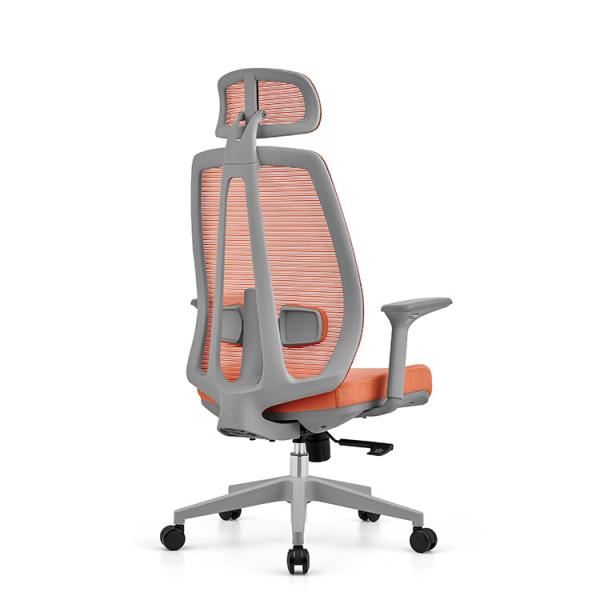Red Office Chair With Mesh Backrest And Stylish Design For Executive Office