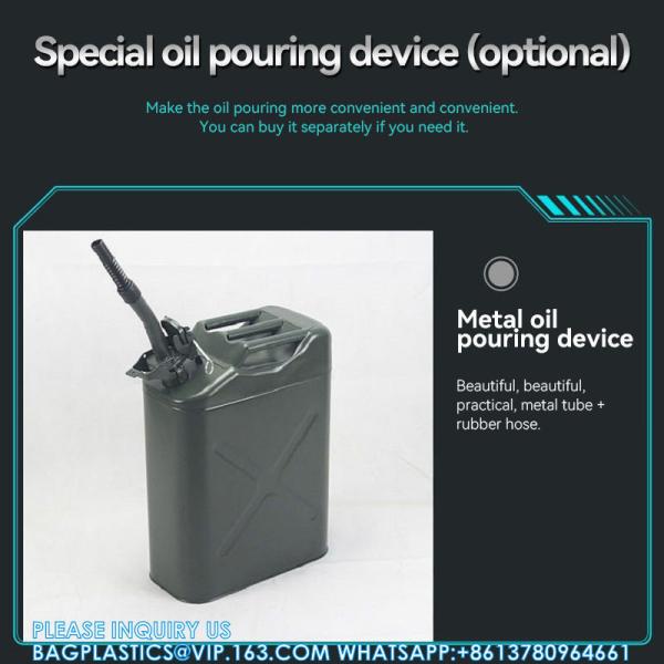 STAINLESS STEEL METAL SPOUT DIESEL FUEL CAN OIL BLADDER PETROL TANKS PLASTIC JERRYCAN HOLDER CASOLINE CANISTER