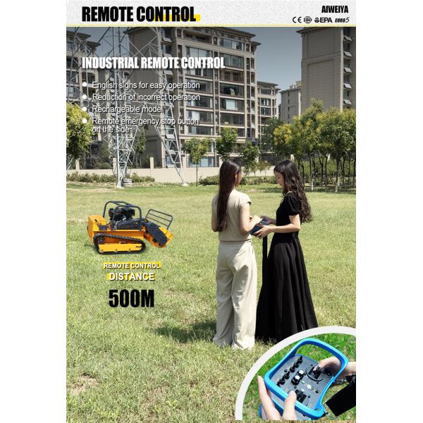 US Spot China Popular Petrol Tracked Remote Control Lawn Mower - Self-Propelled Crawler Hillside Grass Weeding Tool