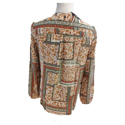 Ate acima o fio do pescoço tingiu a blusa viscosa da cópia da corrente de 98%