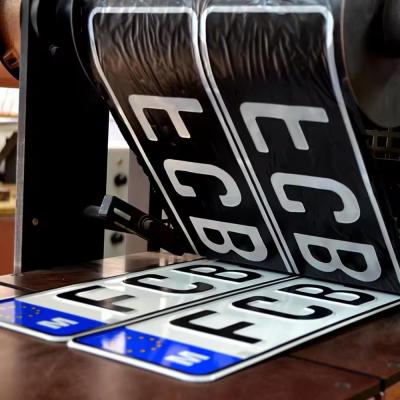 Embossed Yellow Reflective Sheeting Black Border Car Number Plate