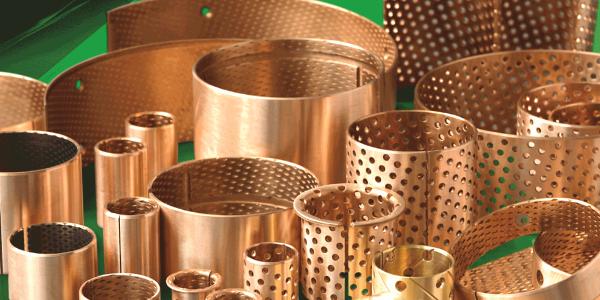 CuSn8 Self Lubricating Plain Bearing , Metric Flanged Sleeve Bearing VSB-22