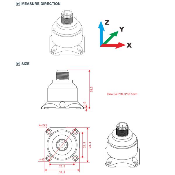 3 датчик обнаружения вибрации оси 12V MEMS с портом HK