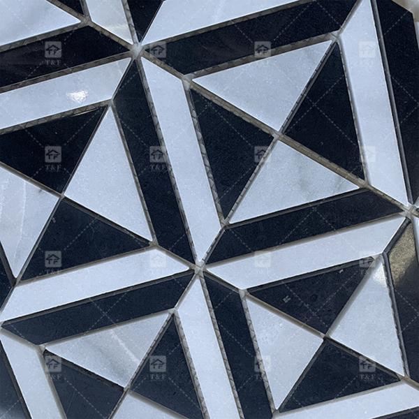 Черно-белый мраморный камень Мозаичная плитка для стены кухни
