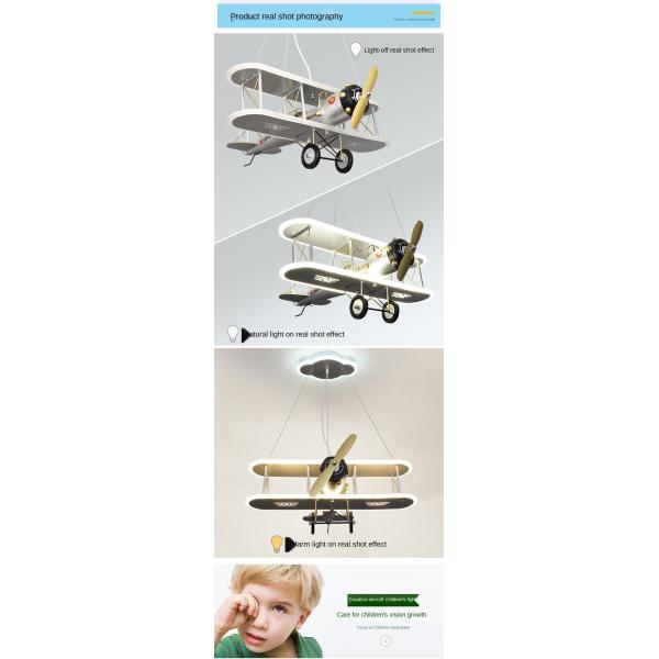 Creative Led Children's Aircraft Lamp Boy Bedroom Room Lamp Modern Personality Fashion Simple Cartoon Chandelier(WH-MA-1