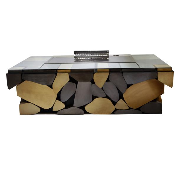 Table de gril Hibachi rectangulaire sur mesure avec système de ventilation