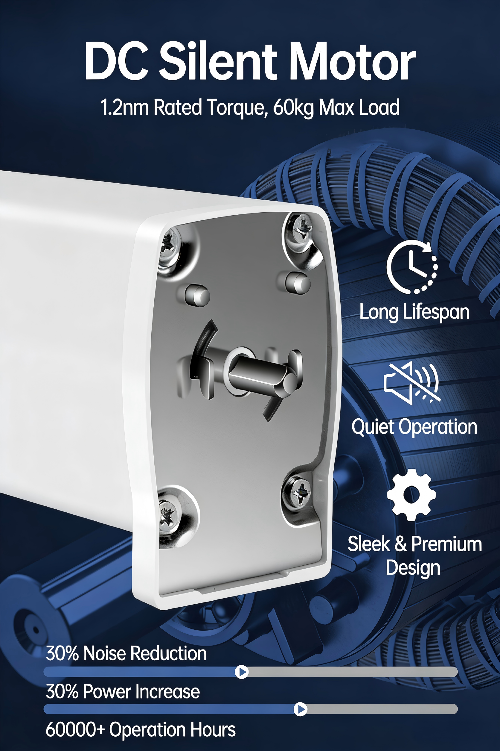 Automatic Tuya WiFi Smart Motorized Curtain Track System 60kg Anti Theft