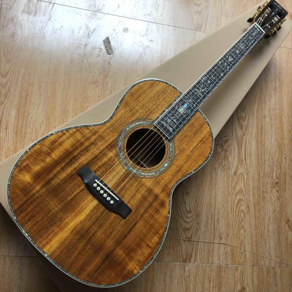All Solid KOA Top 00045 Style 39 Acoustic Guitar Classic Guitar Head Style with Fishman EQ 301 Full Abalone Binding