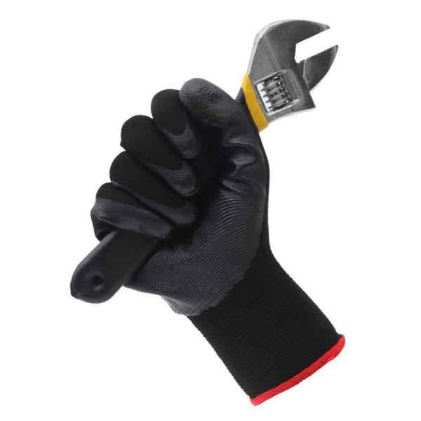 Wear Resistant Road Safety Products Polyester Nitrile Coated Glove