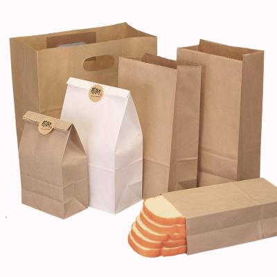 Encomenda personalizada aceita Saco de papel kraft de qualidade alimentar sem alça para embalagem de pão