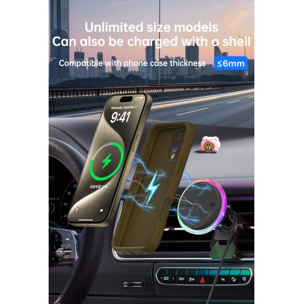 Blower Design Car Wireless Charger With Crystal Texture And Unique Frosted Lens For Dreamy Effect And Strong Visual Impact