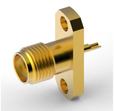 Tipo reto de SMA Jack - flange de 2 furos 50 conector fêmea impermeável coaxial do mouont do painel do ohm LWR200 para a antena do CCTV