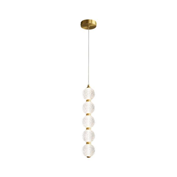 Lâmpadas de candelabro de ferro electroplated latão e acrílico pendente para quarto sala de estar