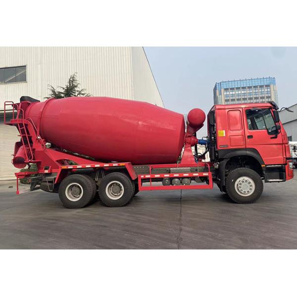 12cbm Red Used Concrete Mixer Truck With Pump Sinotruk HOWO