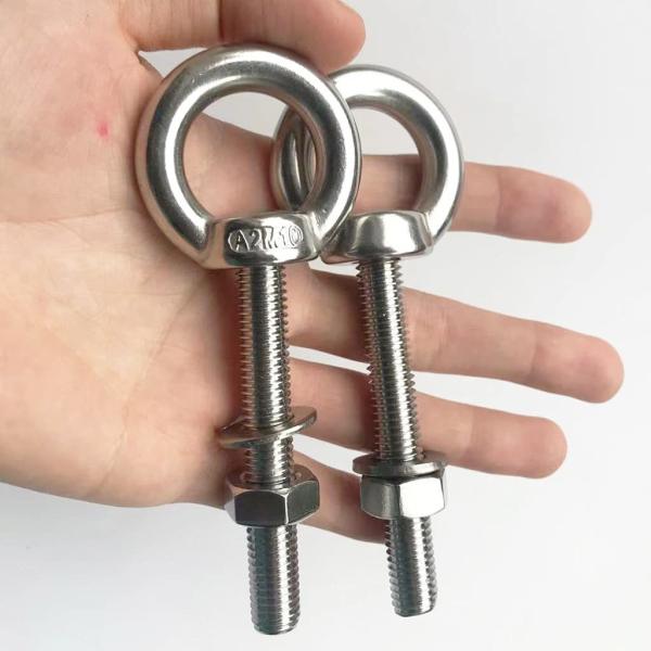 JIS Standard Corrosion-Resistant Stainless Steel Thread Lifting Ring Shoulder Eye Bolts 3/8 X 2.75 with Nuts and Washer
