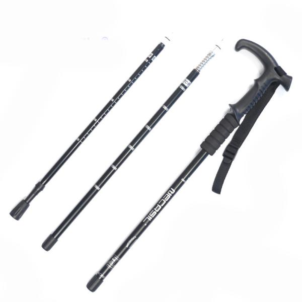 Outdoor 4 Joint Aluminum Alloy Trekking Pole with T-Grip and Telescopic Folding Design