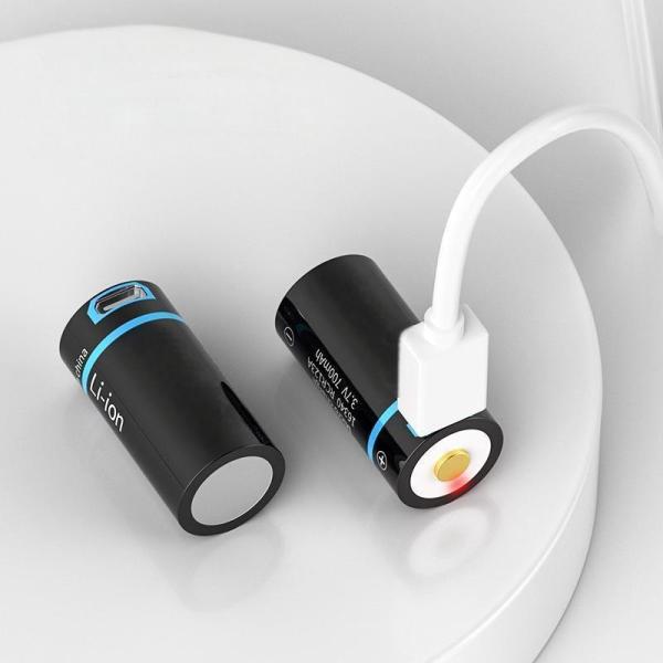Micro USB batterie rechargeable au lithium-ion 3,6 V 700 mAh 16340 batterie au lithium-ion lampe de poche