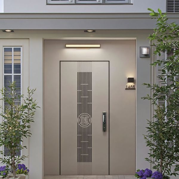 Modern Steel Automatic Security Door Finished Surface Home Front Entry Door