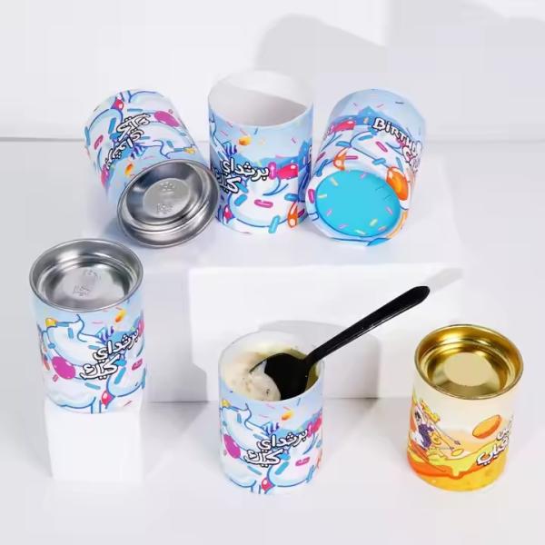 Tube en carton cylindrique rond de qualité alimentaire avec couvercle en métal pour emballage de thé, café et poudre, boîte ronde en papier