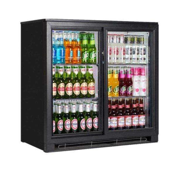 Glass Hinge Door Commercial Refrigeration Equipment Bottle Beer Display Back Bar Cooler