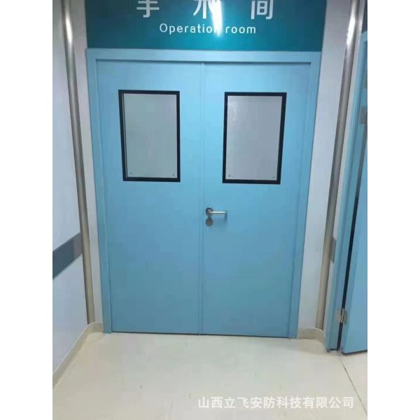 Custom Single Leaf Cleanroom Door Tempered Glass For Hospitals