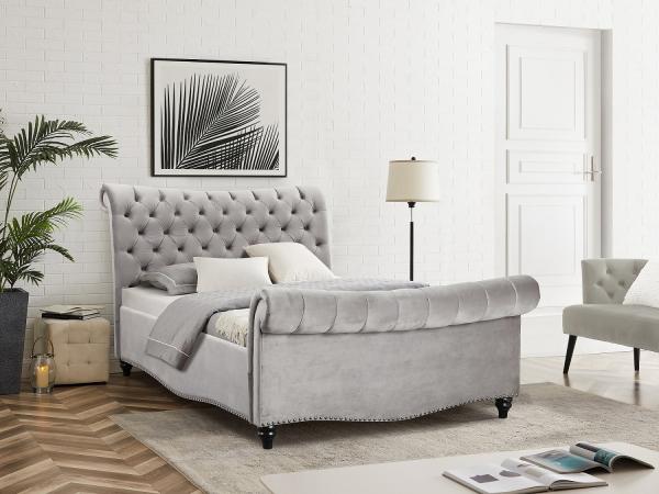 12204 GOITALIAbed frame wooden padded bed frame queen size full size fabric upholstered queen bed set king double BED