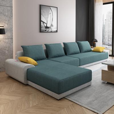 Light Luxury Dark Green Grey Cloth Sofa Simple Modern Furniture Combination Set