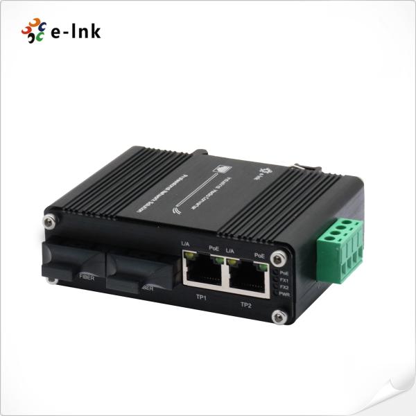 Commutateur mini industriel à 2 ports Gigabit PoE+ + à 2 ports Fibre Ethernet -40 à 80°C