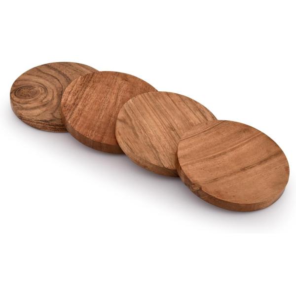 Coaster Vente en gros chaude personnalisé en bois naturel personnalisé pour le service alimentaire ustensiles de table réutilisables