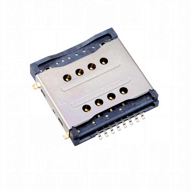 Double-Layer SIM Card Socket 3.0H No-Push Type for Electronic Products, Mobile Phones, PCB
