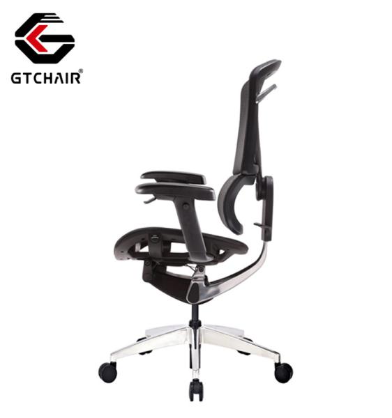 Mid Back Ergonomic Staff Office Chair 65mm Black PU Mesh Manager