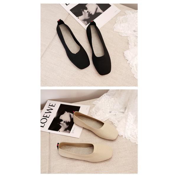 Knitted Round Head Flat Bottomed Daily All Match Women'S Loafers Lady Flats Shoes