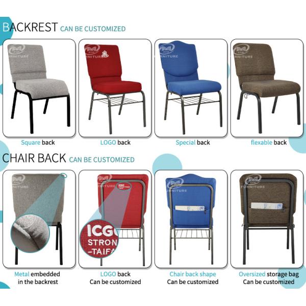 Padded Church Stacking Chairs Seating Furniture For Theater