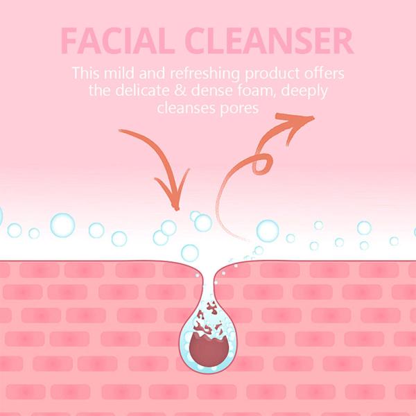 Rose & Hyaluronic Acid Face Wash Hydrating Moisturizing Delicate Skin Care Foaming Deep Cleans Face Wash Facial Cleanser