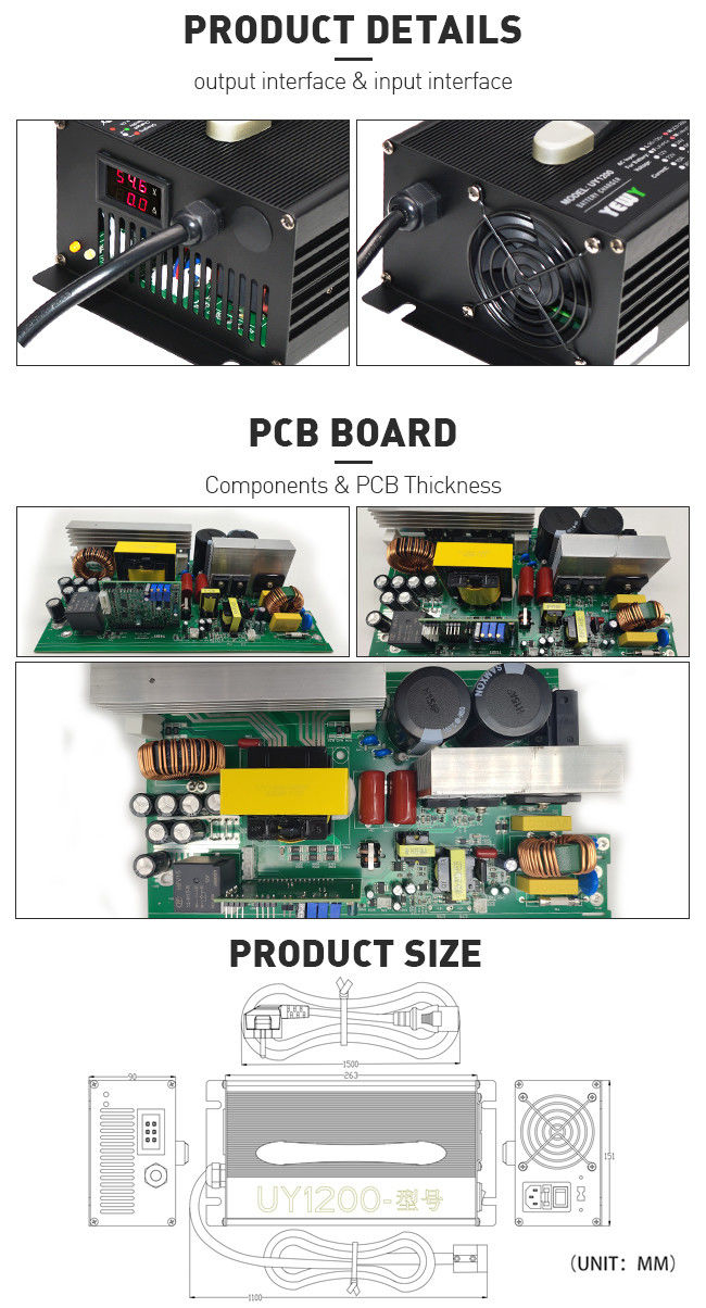 RS485 Свинцово-кислотное зарядное устройство DC48V 20A с регулируемым напряжением