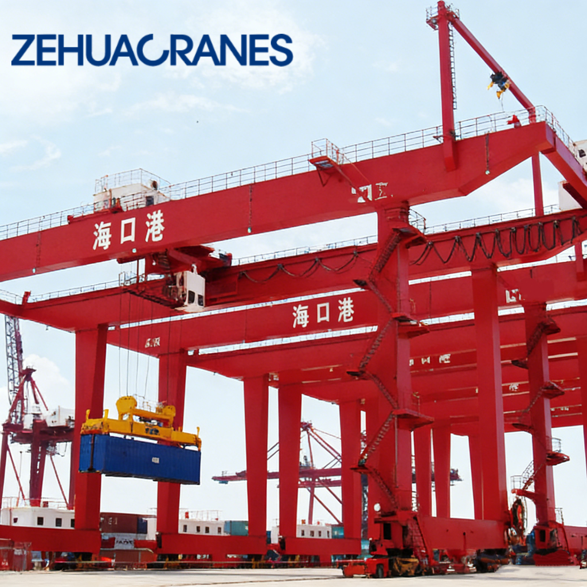 Intelligent Port Portal Crane Rail-Mounted Containers Handling Crane with Ful Automatic Container Spreader