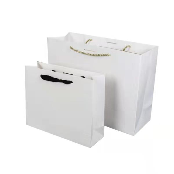 Многоразовые бумажные пакеты для печати на заказ Белые подарковые пакеты из бумаги Kraft