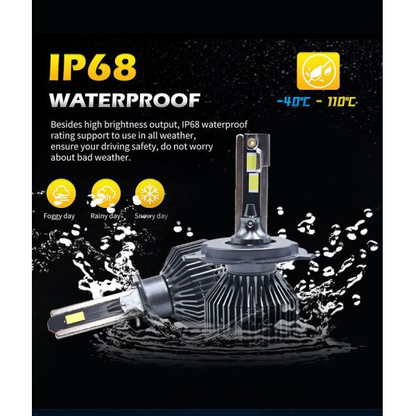 New Auto Lighting Systems 110W 6500K H4 LED Headlight Bulb 6500LM Universal Fitment