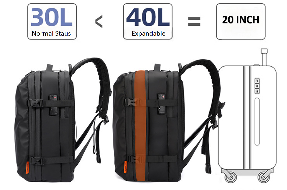 Business Travel Backpack With Vacuum Compression Storage Compartment Multifunctional Laptop Backpack Customized