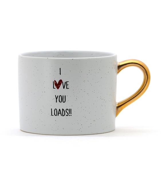 Lovely Mothers Day Eco Friendly Crockery Elegant Design Mom Mug Ceramic Coffee With Gold Handle