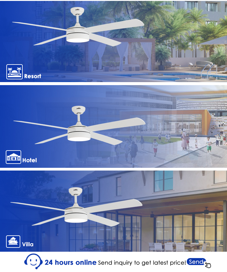 led ceiling fan DCF-W986 35/60W Низкий уровень шума Большой воздушный поток 4 MDF Blade Modern Ceiling Fan LED Light