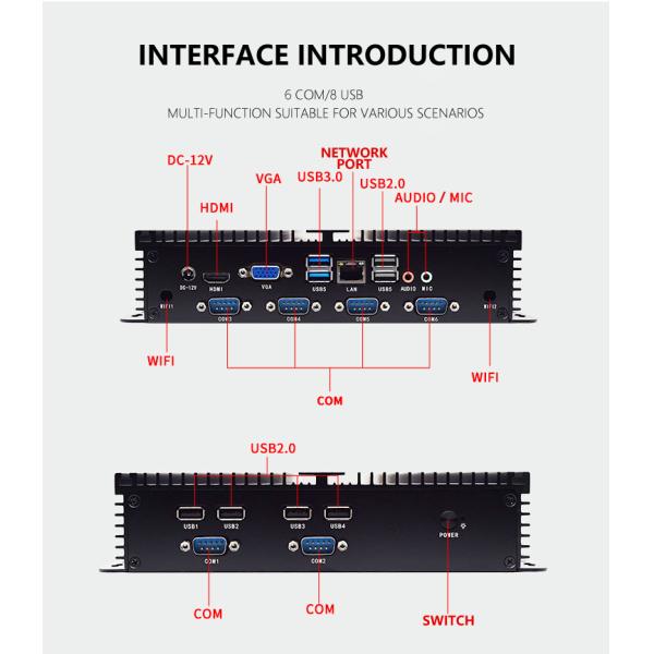 I3 Процессор Intel Desktop Mini PC Win10 2 Ethernet I3 Микромалый компьютер