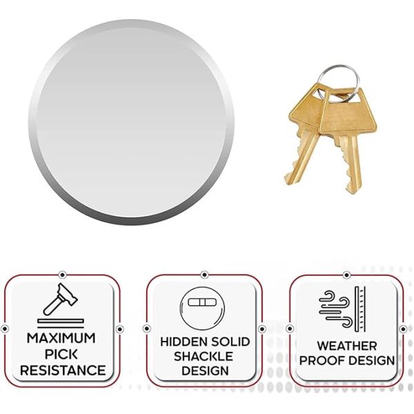 Van Lock High Security Anti-Theft Waterproof Padlock Hasp Set 2 Brass Keys 73mm Hidden Shackle Garage Door Lock Fixing Bolts