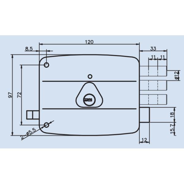 Rim Door Lock 35 - 50mm Iron Deadbolt Lock / Security Night Latch Lock with Standard Anti Theft Protection