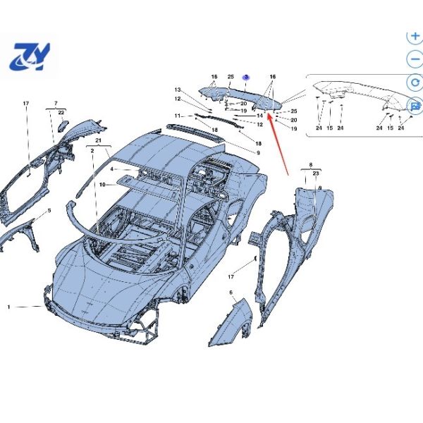 Upgraded P-type car modified body kit 2012-2018 new dry carbon fiber parts 488 suitable for Ferrari's original standard bump