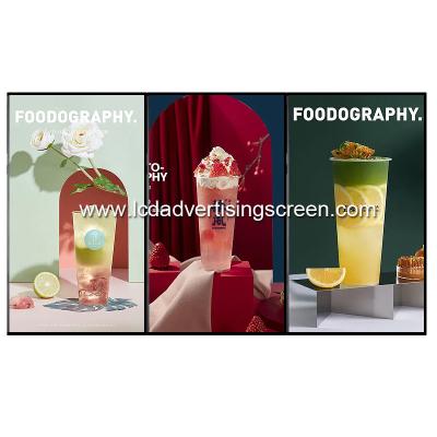 3.5mm Bezel 500nits Restaurant LCD Video Wall Menuboard Display Monitor Shopping Window Food Display Video wall Screen