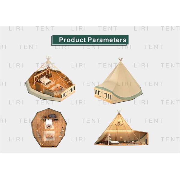 Waterproof Wood Canvas Tipi Event Camping Teepee Tents With Inner