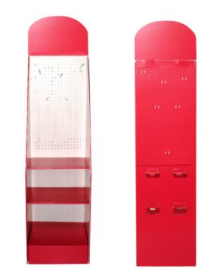 Die Cut Panton Cardboard Peg Display Stand With Hooks For Promotions
