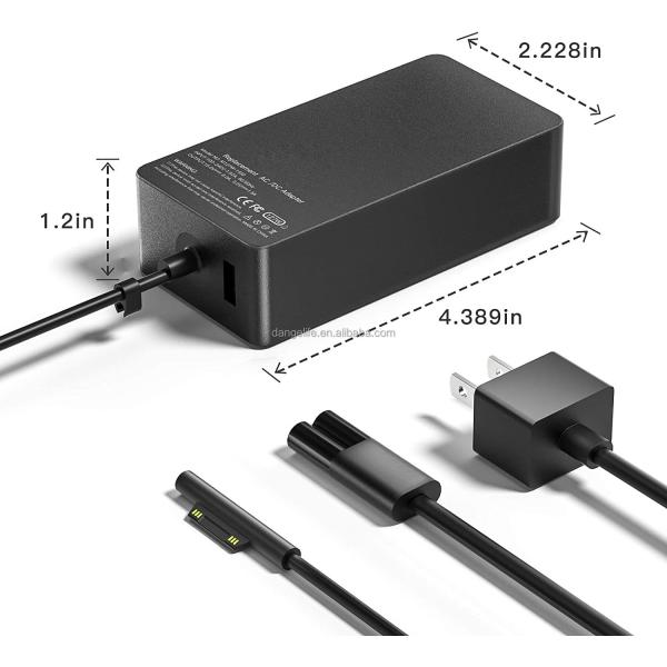 Portable 127W 15V 8A AC Power Supply Adapter Fast Charger for Surface Book 3 Surface Pro Laptop Studio Output 5v/1a